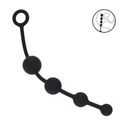 Levelz by shots Gebogen Siliconen Anale Parels - Zwart (8714273066916)