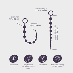 Crushious Basis Anale Kralen - 10 Kralen Ketting - Zwart (799632355052)