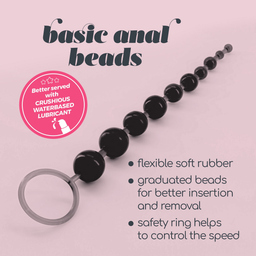 Crushious Basis Anale Kralen - 10 Kralen Ketting - Zwart (799632355052)