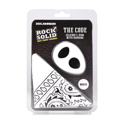 Doc johnson The Code - Siliconen Cockring met Bandana - Wit (782421098384)