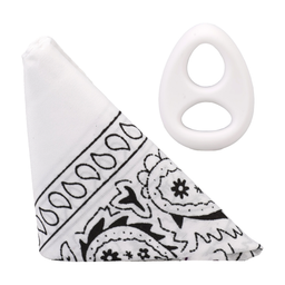 Doc johnson The Code - Siliconen Cockring met Bandana - Wit (782421098384)