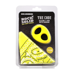 Doc johnson The Code - Siliconen Cockring met Bandana - Geel (782421098254)