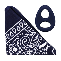 Doc johnson The Code - Siliconen Cockring met Bandana - Marineblauw (782421098278)