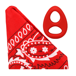 Doc johnson The Code - Siliconen Cockring met Bandana - Rood (782421098377)