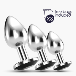 Crushious Bijou - Anal Train Trio - 3 Jewel Plugs - Zwart (7403254150829)