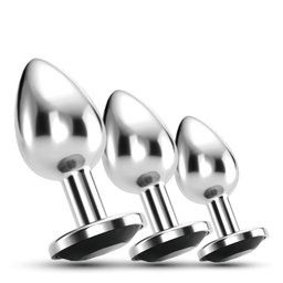 Crushious Bijou - Anal Train Trio - 3 Jewel Plugs - Zwart (7403254150829)