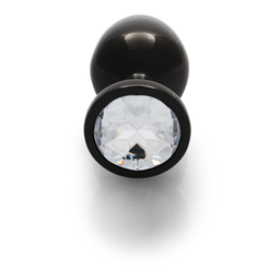 Ouch! by shots Ronde Gem Butt Plug - Medium - Gunmetal/Diamond (8714273493200)