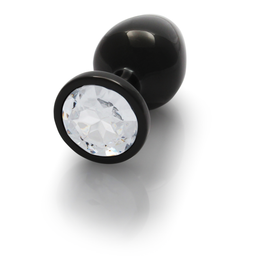 Ouch! by shots Ronde Gem Butt Plug - Medium - Gunmetal/Diamond (8714273493200)