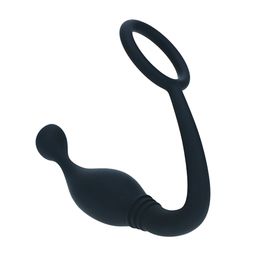Levelz by shots Siliconen Cockring met Prostaatstimulator - M - Zwart (8714273064462)