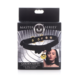 Xr brands Gouden Kitty - Kat Belhalsband - Zwart/Goud (848518037572)