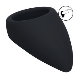 Levelz by shots Druppelvormige Siliconen Cockring - Zwart (8714273063601)