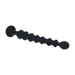 Levelz by shots Geribbelde Siliconen Flared Anale Probe - Zwart (8714273066756)