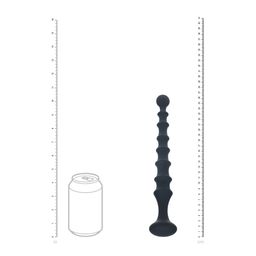 Levelz by shots Geribbelde Siliconen Flared Anale Probe - Zwart (8714273066756)