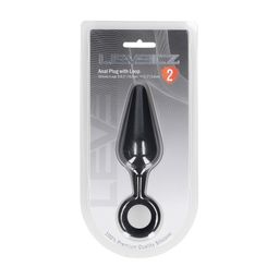 Levelz by shots Siliconen Anale Plug met Lus - L - Zwart (8714273064967)