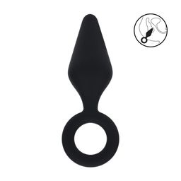Levelz by shots Siliconen Anale Plug met Lus - L - Zwart (8714273064967)