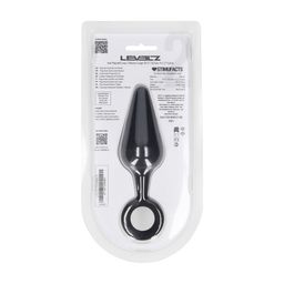 Levelz by shots Siliconen Anale Plug met Lus - L - Zwart (8714273064967)