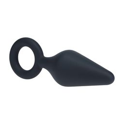 Levelz by shots Siliconen Anale Plug met Lus - L - Zwart (8714273064967)