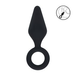 Levelz by shots Siliconen Anale Plug met Luss - S - Zwart (8714273064769)