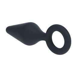 Levelz by shots Siliconen Anale Plug met Luss - S - Zwart (8714273064769)