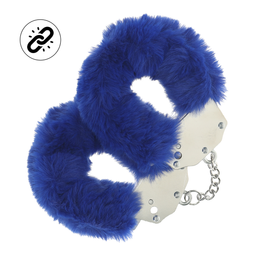 Ouch! by shots Zware Fluffy Handboeien - Marineblauw (8714273043177)
