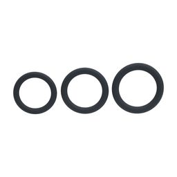 Levelz by shots Classic Silicone Cockring Set van 3 - L/XL/XXL - Zwart (8714273061911)