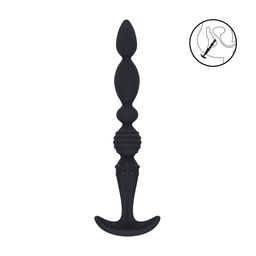 Levelz by shots Multi Textured Silicone Flared Anale Probe - Zwart (8714273066794)
