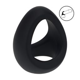 Levelz by shots Zachte Tri O Siliconen Cockring - Zwart (8714273063663)