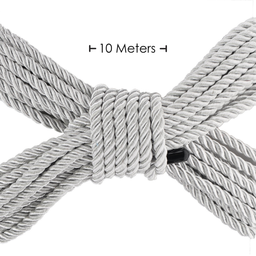 Ouch! by shots Polyester Bondage Touw - 10 m / 32,8 ft - Zilver (8714273059475)