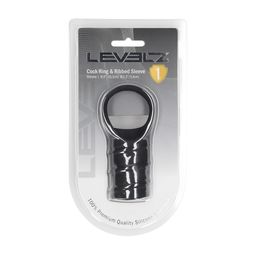 Levelz by shots Siliconen Cockring en Geribbelde Mouw - Zwart (8714273063779)