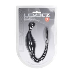 Levelz by shots Siliconen Cockring met Prostaatstimulator - L - Zwart (8714273064561)