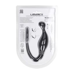 Levelz by shots Siliconen Cockring met Prostaatstimulator - L - Zwart (8714273064561)