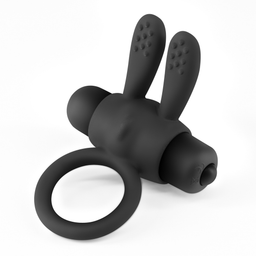 Crushious Pluto - Cockring met Vibrerende Bullet - Zwart (7403254158962)