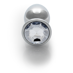 Ouch! by shots Ronde Gem Butt Plug - Medium - Zilver/Diamant (8714273533630)
