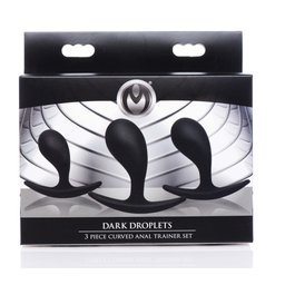Xr brands Dark Droplets - 3-delige Gebogen Anale Trainer Set - Zwart (848518036674)