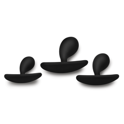 Xr brands Dark Droplets - 3-delige Gebogen Anale Trainer Set - Zwart (848518036674)