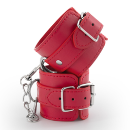 Crushious Bondage Love - Leren Handboeien - Rood (799632355045)