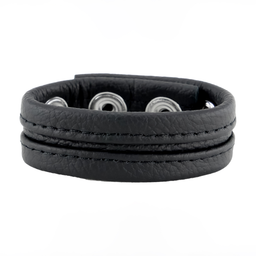Red leather Verstelbare Leren Cockring - Zwart (3662811230655)