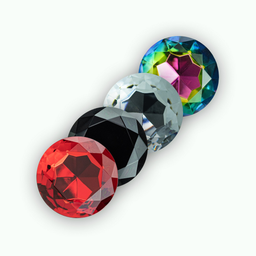 Crushious Camileo - Anale Plug met Vier Verwisselbare Edelstenen - Medium - Zwart (7403254158573)