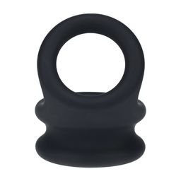 Levelz by shots Brede Dubbele O Siliconen Cockring - L - Zwart (8714273063489)