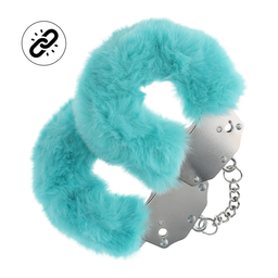 Ouch! by shots Zware Fluffy Handboeien - Blauw (8714273043047)