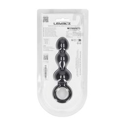 Levelz by shots Kralen Silikon Anale Probe met Lus - Zwart (8714273066695)