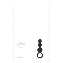 Levelz by shots Kralen Silikon Anale Probe met Lus - Zwart (8714273066695)