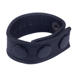 Red leather Cocky - Verstelbare Leren Cockring - Zwart (3662811297122)