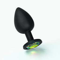 Crushious Camileo - Anale Plug met Vier Verwisselbare Edelstenen - Klein - Zwart (7403254158566)