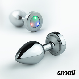 Crushious Borealis - Metalen Anale Plug met LED RGB - Klein - Zilver (7403254158528)