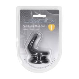 Levelz by shots Brede Dubbele O Siliconen Cockring - S - Zwart (8714273063441)