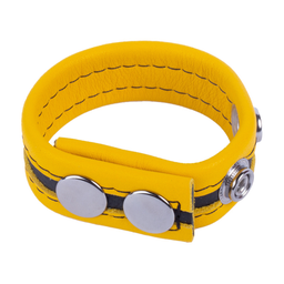 Red leather Tippy - Leren Cockring - Geel (3662811297085)