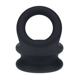 Levelz by shots Brede Dubbele O Siliconen Cockring - M - Zwart (8714273063465)