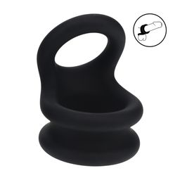 Levelz by shots Brede Dubbele O Siliconen Cockring - M - Zwart (8714273063465)