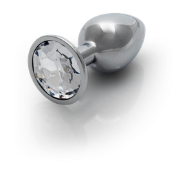 Ouch! by shots Ronde Edelsteen Anale Plug - Klein - Zilver/Diamant (8714273533623)